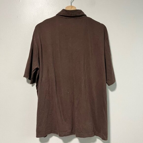 Maui and Sons Brown & Neon Green Striped Polo Shirt - Size XL, Vintage Surf - Picture 5 of 8